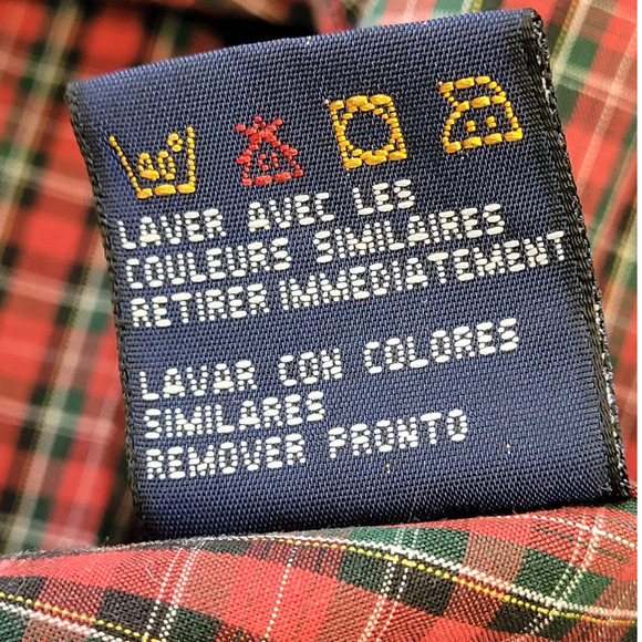 Tommy Hilfiger Plaid button collar Long Sleeve Button Up Vintage Mens Shirt Top - Picture 16 of 16